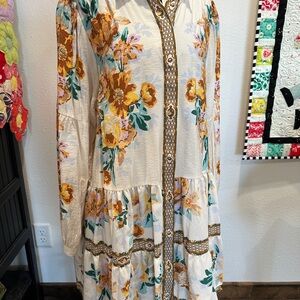 Anthropologie Tiered Mini Shirt Dress